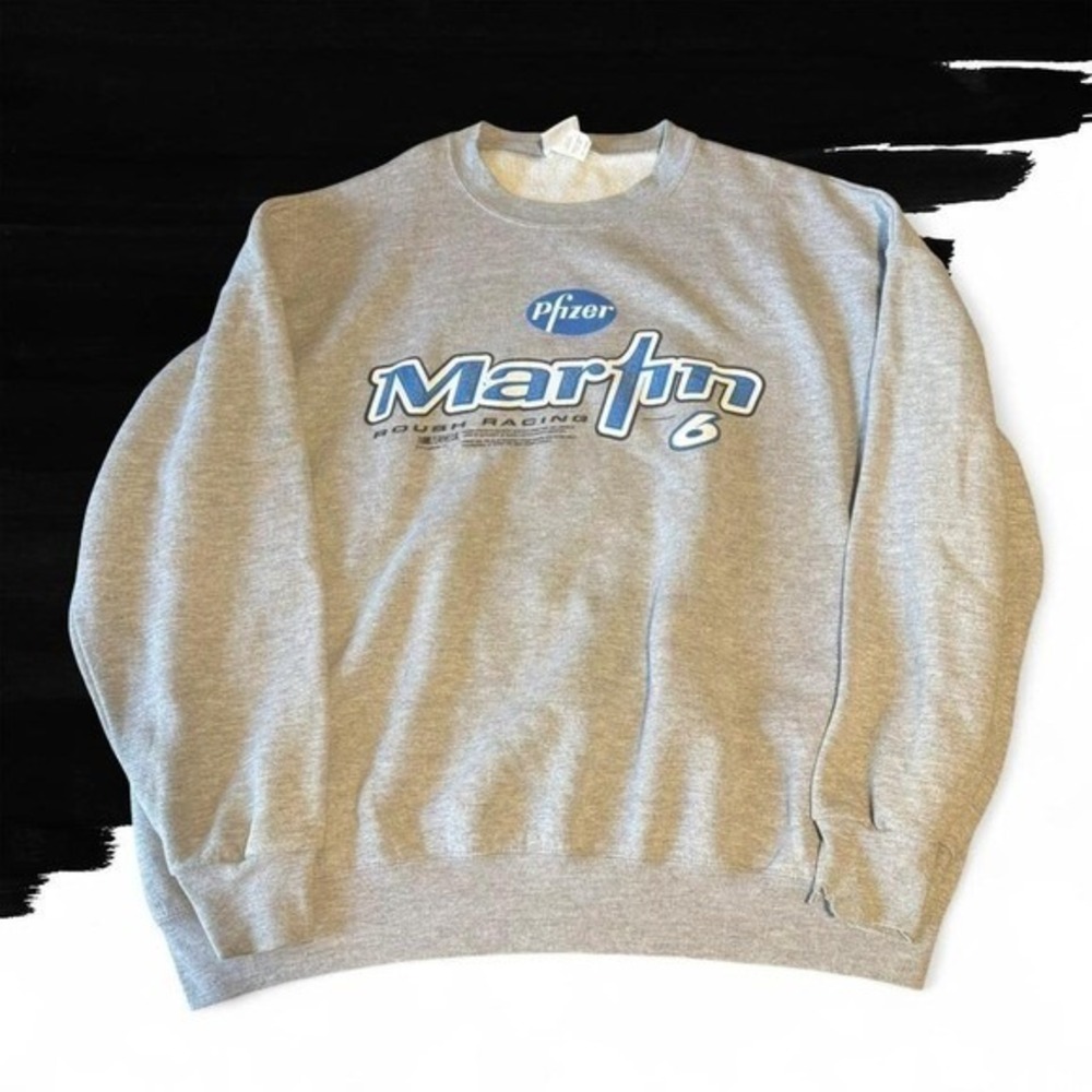 Vintage Mark Martin Pfizer Crewneck Sweatshirt Y2K NASCAR - Picture 1 of 3